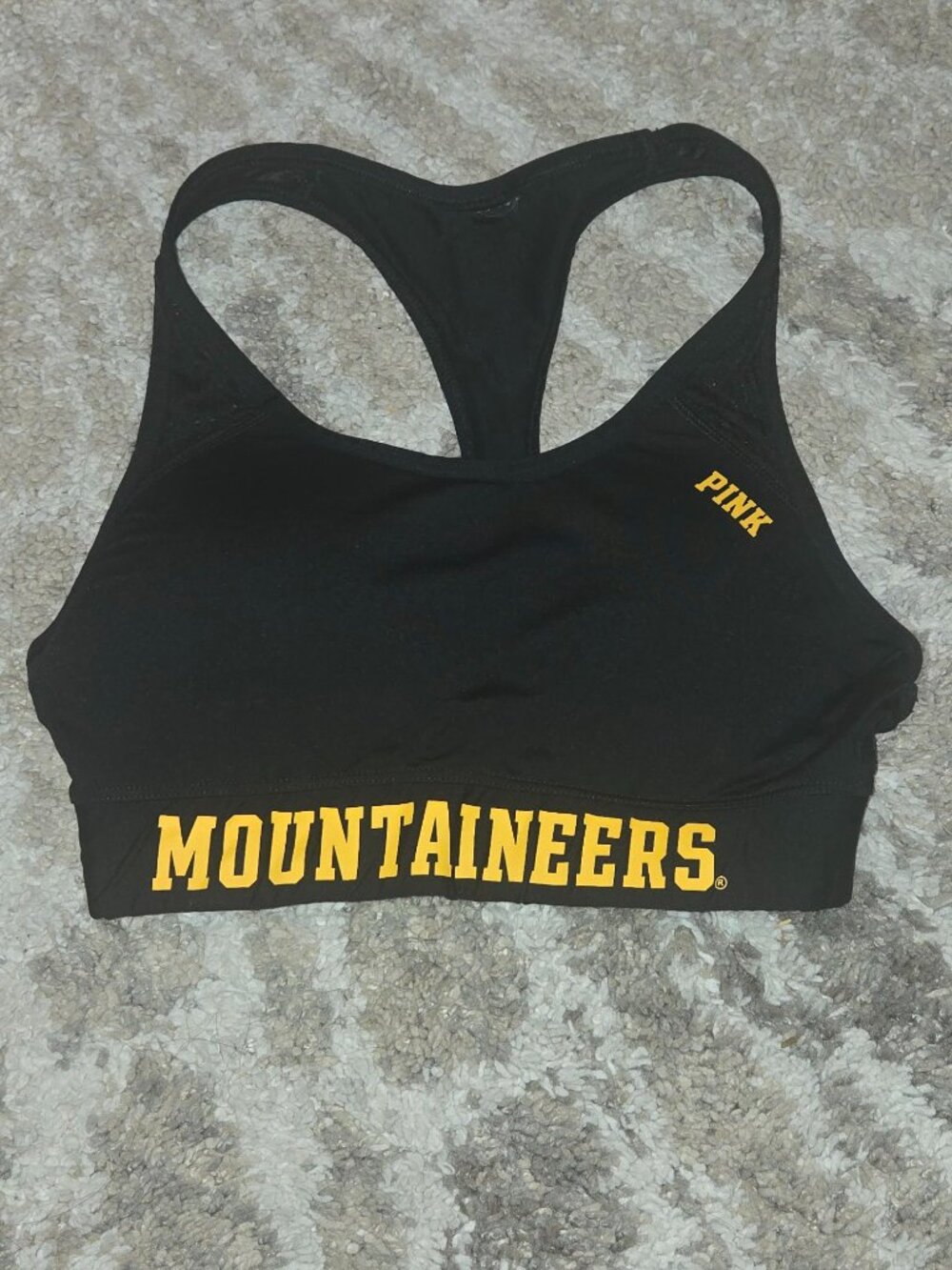 PINK WVU Mountaineers Sports Bra XS